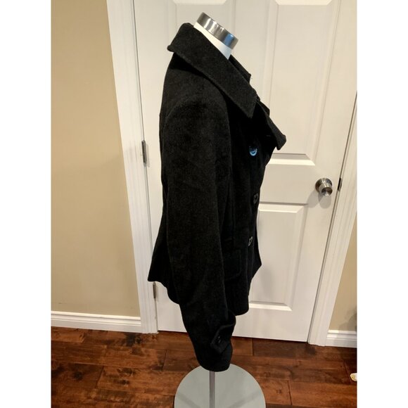 Michael Kors Black Wool Double Breasted Pea Coat, Size 12 - Picture 4 of 7